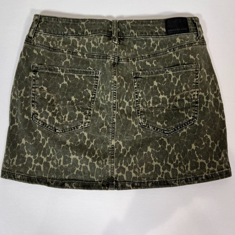 American Eagle Next Level Stretch Camouflage Animal Print Denim Mini Ski… - Picture 4 of 11